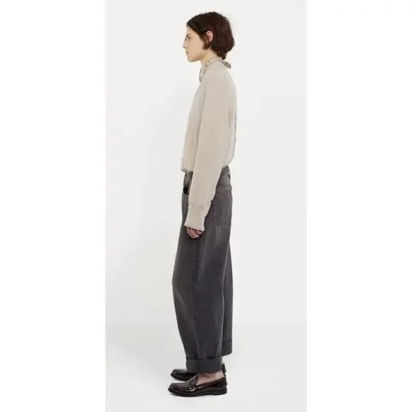 Etoile Isabel Marant Melphine Wool Blend High Neck Ruffle Blouse 38 6 - Picture 3 of 12